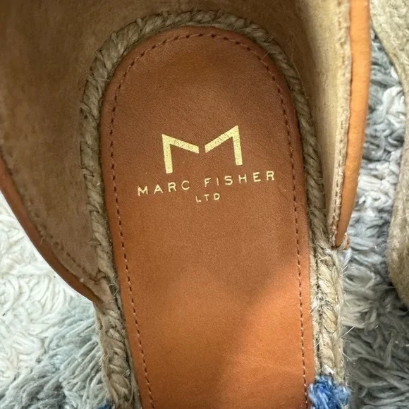 NWOT Marc Fisher ‘Adria’ Denim Espadrille Heels Size 7.5 - Picture 10 of 11